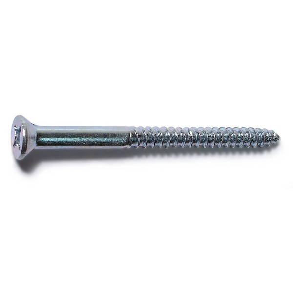 Midwest Fastener Wood Screw, #10, 2-1/2 in, Zinc Plated Steel Flat Head Phillips Drive, 100 PK 02584